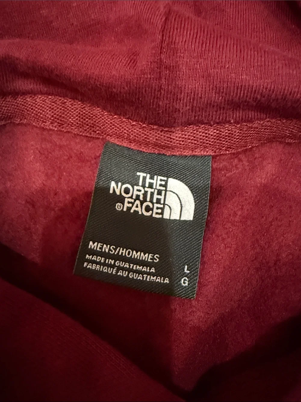 The North Face Men's Burgundy Pullover Hoodie with Black Logo